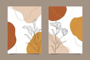 hand tekenen abstracte achtergrond bloemen minimalistisch met vormen design vector