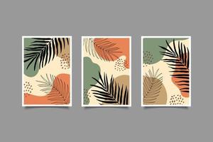 set posters botanische minimale organische vormen kunst aan de muur vector