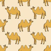 naadloze patroon met cartoon doodle gelukkig kameel. vector
