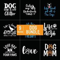 hond typografie bundel ontwerp vector