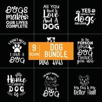 hond typografie bundel ontwerp vector