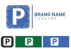 p brief logo en pictogram ontwerpsjabloon vector