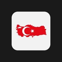 Turkije kaart silhouet met vlag op witte achtergrond vector