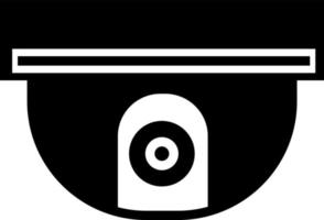 het pictogram is een ronde buitenbewakingscamera, zwart silhouet. gemarkeerd op een witte achtergrond. vector