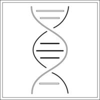 dna-pictogram in een modieus plat ontwerp op een witte achtergrond, zwart silhouet. een symbool van wetenschap, scheikunde en onderzoek. vector