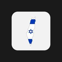 Israël kaart silhouet met vlag op witte achtergrond vector