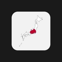 japan kaart silhouet met vlag op witte achtergrond vector