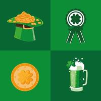 set iconen van st patrick dag vector