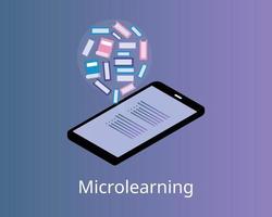 microlearning verteert boeken naar digitale media met kortere inhoud vector