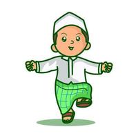 schattig moslim kind ramadan kareem vector