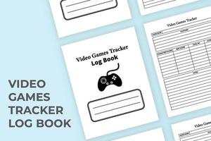 videogames tracker dagboek interieur. dagelijkse spelscore en karakterinformatie checker notebook interieur. interieur van een logboek. score en prestatie-tracker logboeksjabloon voor videogames. vector