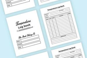 temperatuur tracker dagboek interieur. patiënt lichaamswarmte tracker en medicatie planner sjabloon. interieur van een logboek. medische essentiële koorts temperatuur checker notebook interieur. vector