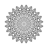 bloemenmandalapatroon voor kinderen kleurplaten. decoratie mandala in Indiase stijl lijn kunst vector. zwart-wit mandalapatroon. traditionele Indiase stijl doodle mandala lijntekeningen. vector