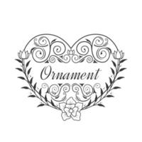 luxe bloemen vintage ornament met bloem vector