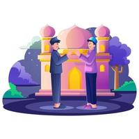 ramadhan en eid mubarak illustratie vector