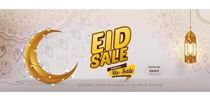 Verkoop 50 procent Eid Mubarak banner vector