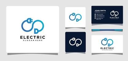 Infinity elektrische stekker logo ontwerp inspiratie vector