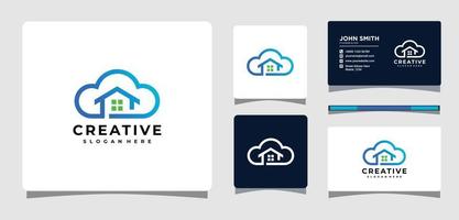 cloud en huis onroerend goed logo ontwerp inspiratie vector