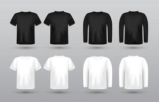 t-shirt en mock-up met lange mouwen vector