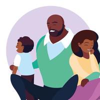 Afro-Amerikaanse ouders en kind vector