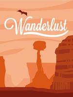 scène landschap woestijn reislust poster vector