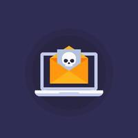 e-mail met virus, phishing vectorpictogram vector