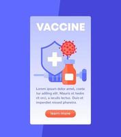 vaccinatie, antiviraal vaccin mobiele banner vector