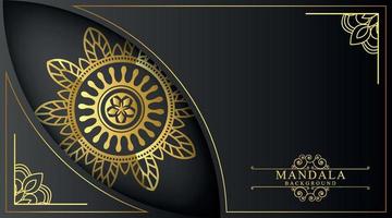 luxe mandala achtergrond met gouden decoratie premium vector eps 10