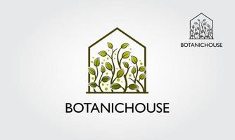 botanische huis logo illustratie. het is een rustige, serieuze, stijlvolle, luxe en volwassen. vector