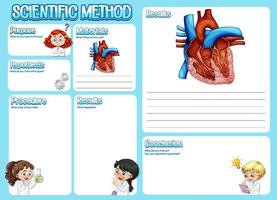 het werkblad van de wetenschappelijke methode voor kinderen vector