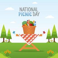 vectorafbeelding van nationale picknickdag goed voor de viering van de nationale picknickdag. plat ontwerp. flyer design.flat afbeelding. vector