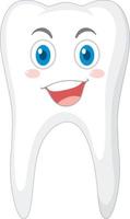 gelukkige sterke tand in kauwgom op witte achtergrond vector
