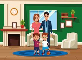 Familie ouders en kinderen tekenfilms vector