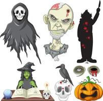 halloween-thema met geest en zombie vector