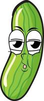 groene komkommer met gezicht vector