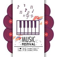 piano klavier instrument voor muziekfestival vector