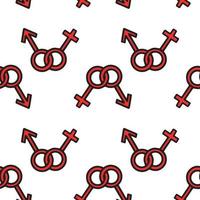 naadloos patroon van vrouwelijke en mannelijke geslachtssymbolen vector