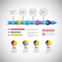 infographic bedrijfsdiagram met informatiestrategie vector