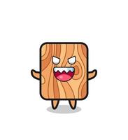 illustratie van kwaad plank hout mascotte karakter vector