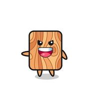 plank hout cartoon met zeer opgewonden pose vector