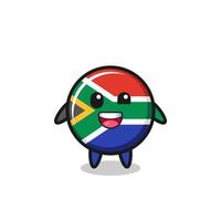 illustratie van een karakter met de vlag van Zuid-Afrika met ongemakkelijke poses vector