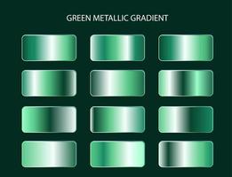 elegant groen metallic kleurverloop set collectie ontwerpelement vector