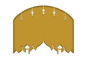 gouden ramadan islamitische banner in papier gesneden stijl vector