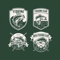 hand getekend vintage visclub logo label vector