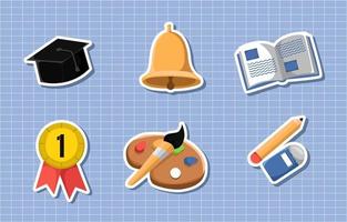 dagboek school element sticker vector