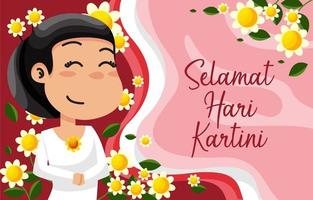 selamat hari kartini achtergrond vector