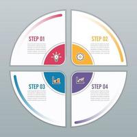 Cirkel infographic sjabloon vier optie vector