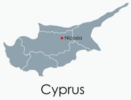 Cyprus kaart uit de vrije hand tekenen op een witte achtergrond. vector