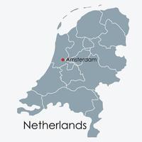 nederland kaart uit de vrije hand tekenen op een witte achtergrond. vector