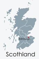 Schotland kaart uit de vrije hand tekenen op een witte achtergrond. vector